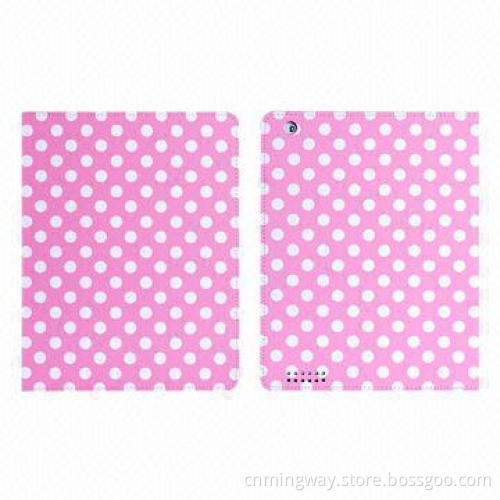 Stand leather case for iPad with wave point pattern
